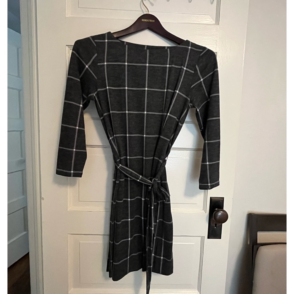 Loft Grey Grid Dress
